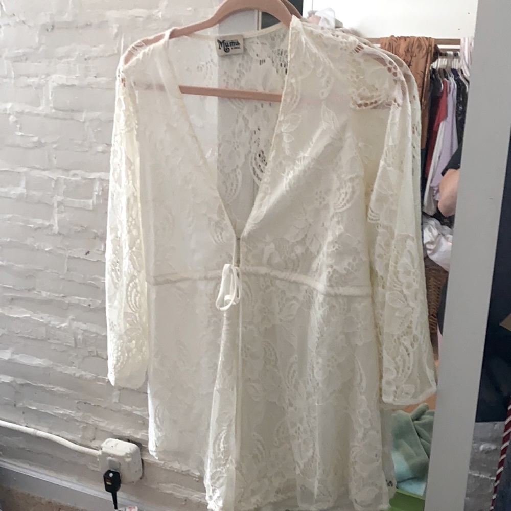Show me your mumu XS white lace romper